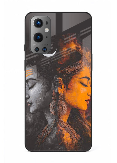 Shiva Parvati moon artwork OnePlus 9 glass back cover