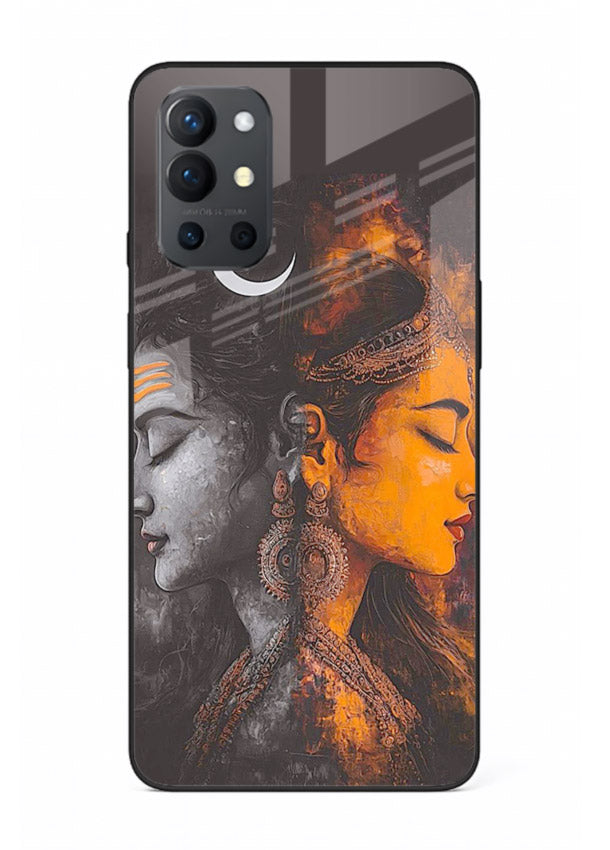 Shiva Parvati moon artwork OnePlus 9R glass back cover