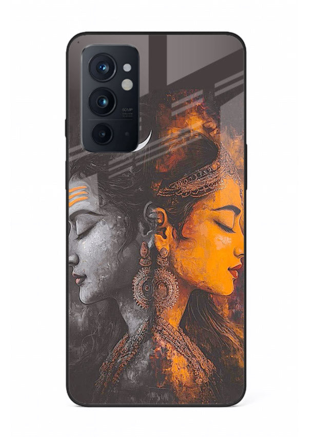 Shiva Parvati moon artwork OnePlus 9RT glass back cover