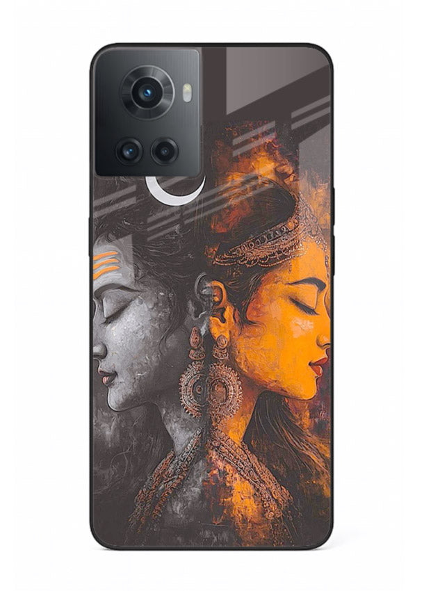 Shiva Parvati moon artwork OnePlus 10R glass back cover