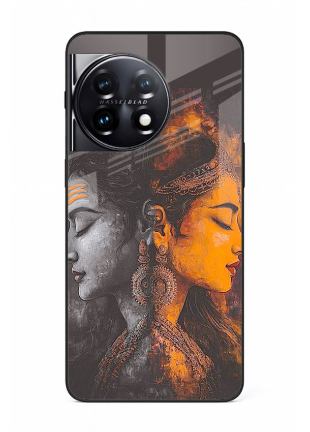 Shiva Parvati moon artwork OnePlus 11 glass back cover