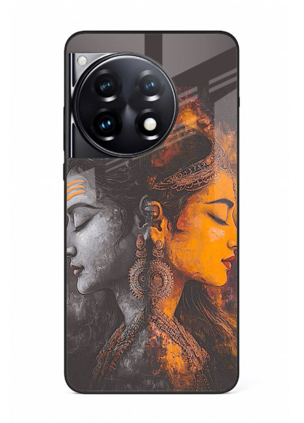 Shiva Parvati moon artwork OnePlus 12R glass back cover