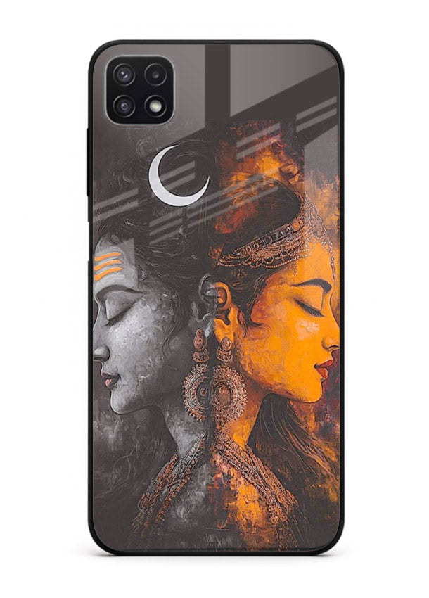 Shiva Parvati moon artwork Samsung F42 5G glass back cover