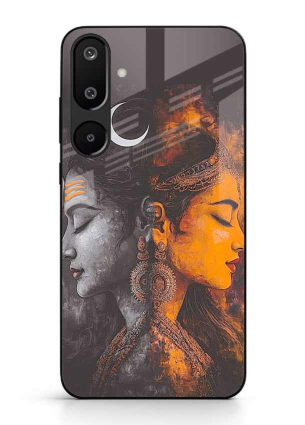 Shiva Parvati moon artwork Samsung M16 5G glass back cover