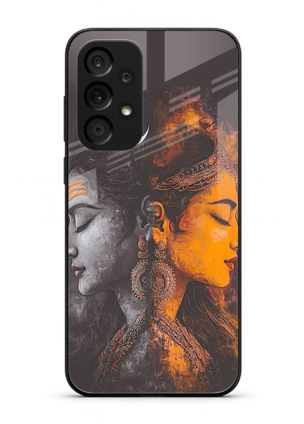 Shiva Parvati moon artwork Samsung A33 5G glass back cover