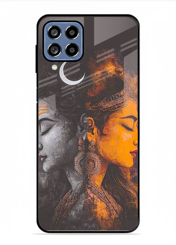 Shiva Parvati moon artwork Samsung M33 5G glass back cover