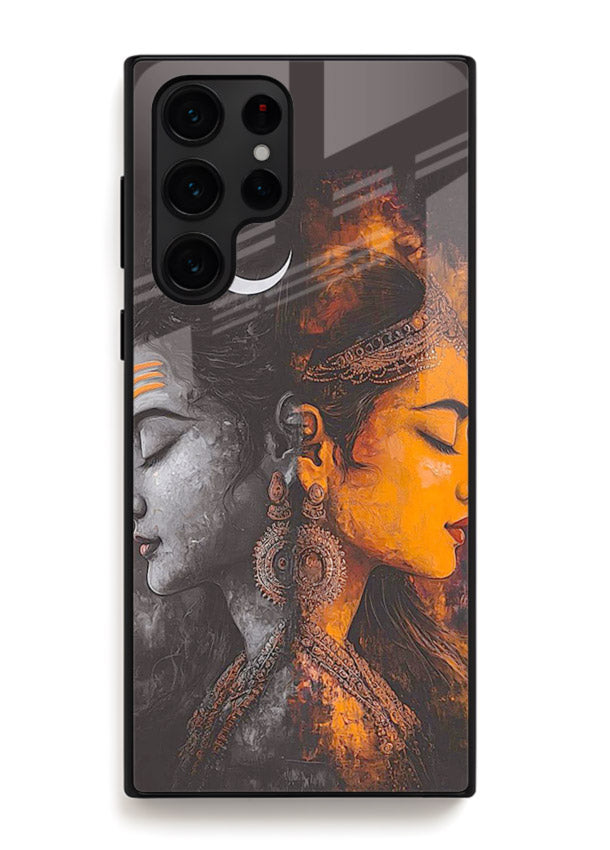 Shiva Parvati moon artwork Samsung S22 Ultra glass back cover
