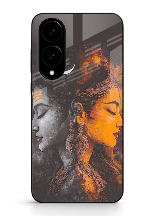 Shiva Parvati moon artwork Samsung S25 Edge glass back cover