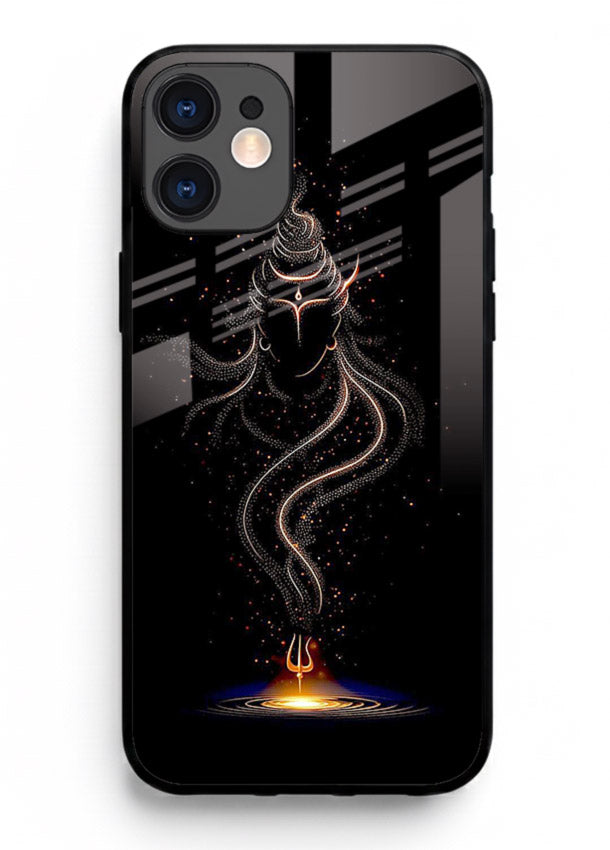 Shiva smoke form mystic art iphone 12 mini glass spiritual dark theme case