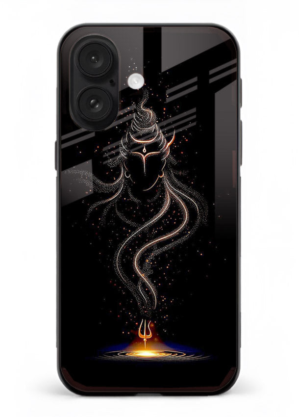 Shiva smoke form mystic art iphone 17 glass spiritual dark theme case