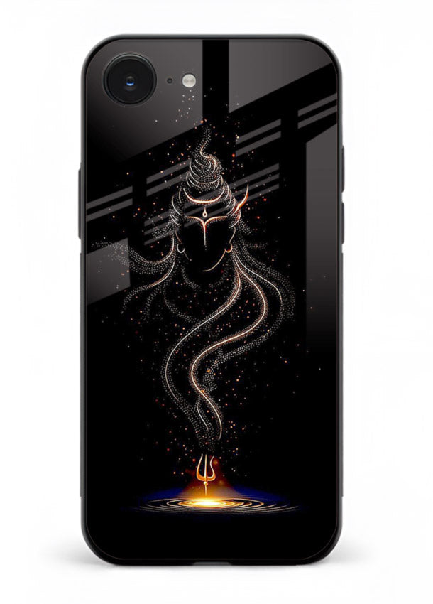 Shiva smoke form mystic art iphone 16e glass spiritual dark theme case