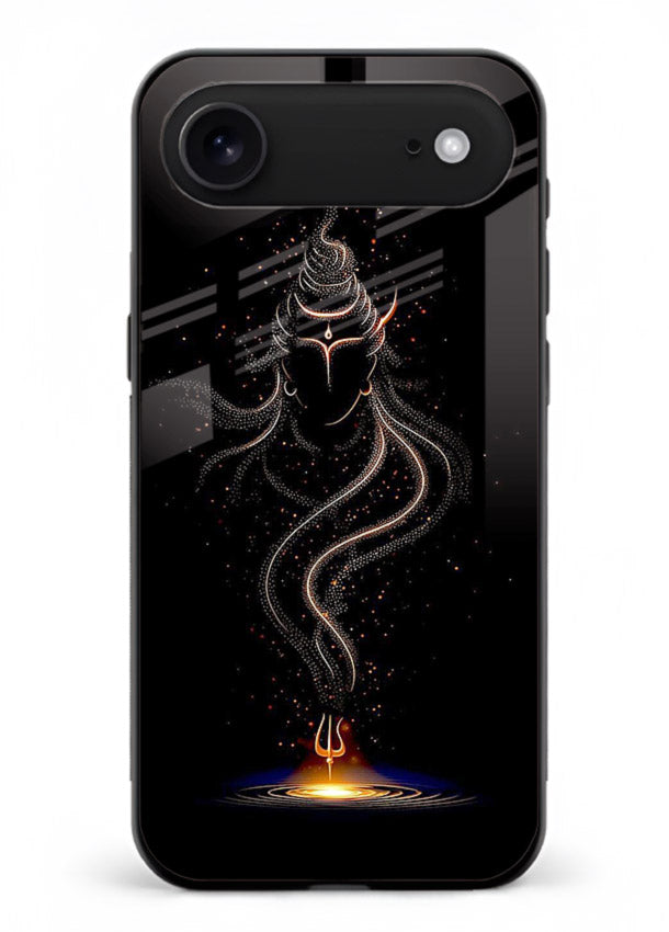 Shiva smoke form mystic art iphone 18 air glass spiritual dark theme case