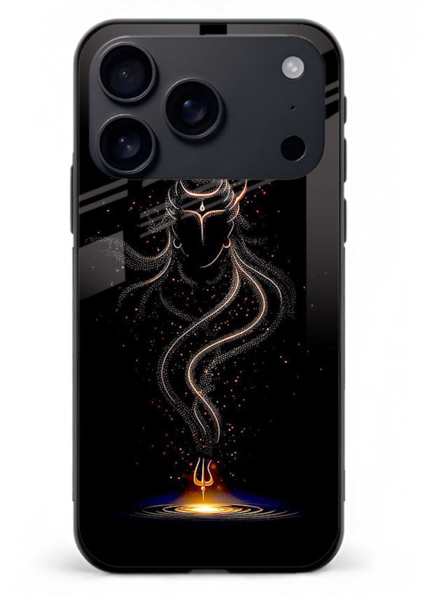 Shiva smoke form mystic art iphone 18 pro max glass spiritual dark theme case
