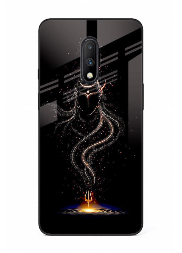Shiva smoke form mystic art OnePlus 7 glass spiritual dark theme case