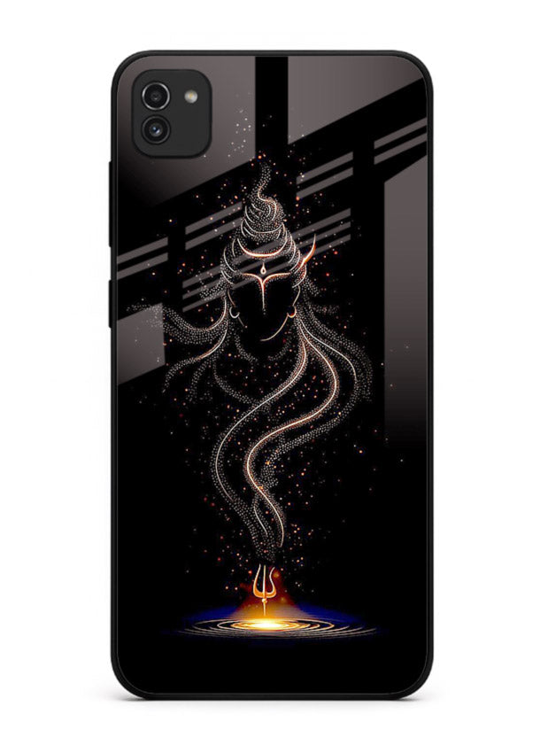 Shiva smoke form mystic art Samsung A03 glass spiritual dark theme case