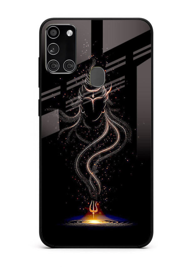 Shiva smoke form mystic art Samsung A21s glass spiritual dark theme case