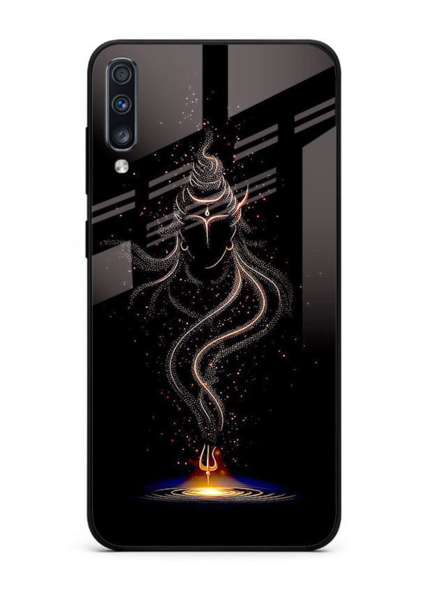 Shiva smoke form mystic art Samsung A50 glass spiritual dark theme case