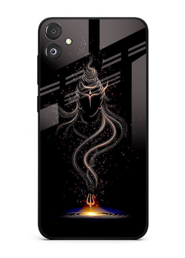 Shiva smoke form mystic art Samsung F05 5G glass spiritual dark theme case