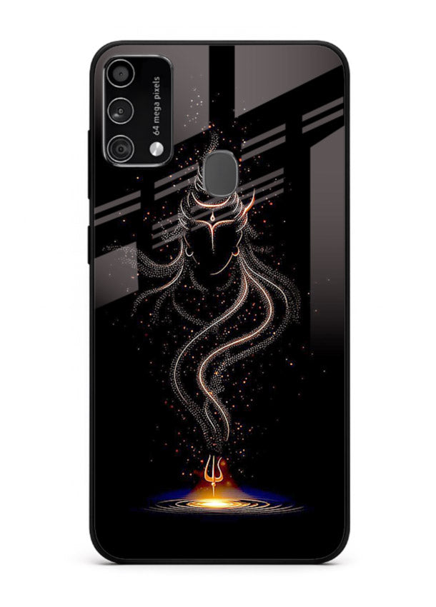 Shiva smoke form mystic art Samsung F41 glass spiritual dark theme case