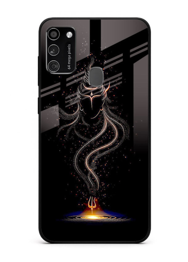 Shiva smoke form mystic art Samsung M30s glass spiritual dark theme case