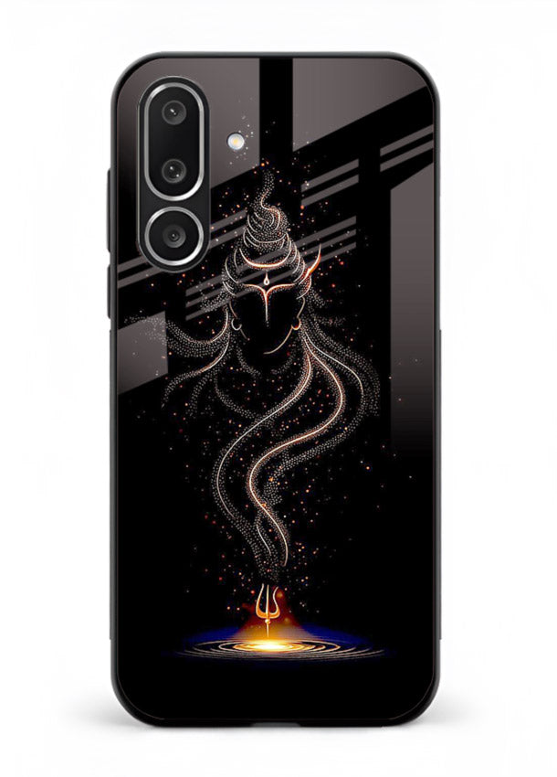 Shiva smoke form mystic art Samsung M56 5G glass spiritual dark theme case