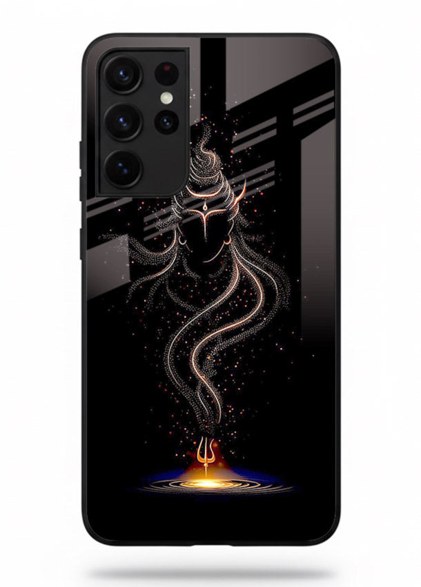 Shiva smoke form mystic art Samsung S21 Ultra glass spiritual dark theme case