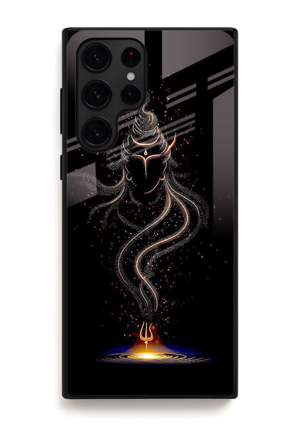 Shiva smoke form mystic art Samsung S23 Ultra glass spiritual dark theme case