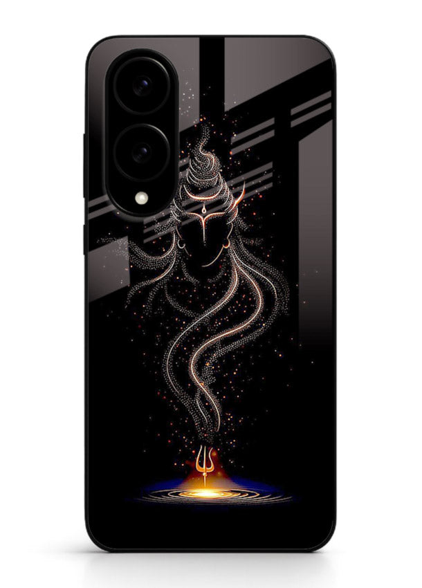 Shiva smoke form mystic art Samsung S25 Edge glass spiritual dark theme case