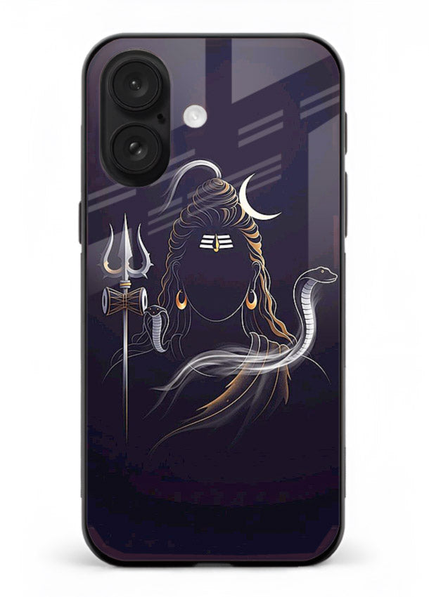 Shiva trishul dark power art iphone 18 bold devotional glass case