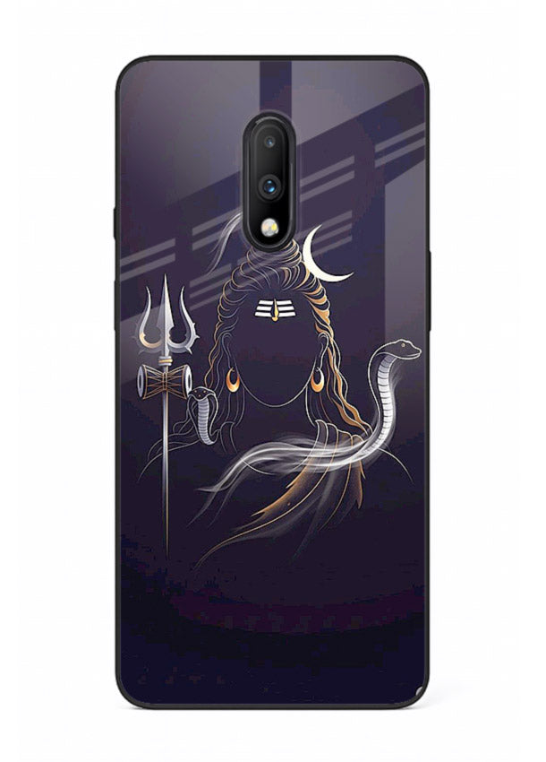 Shiva trishul dark power art OnePlus 7 bold devotional glass case