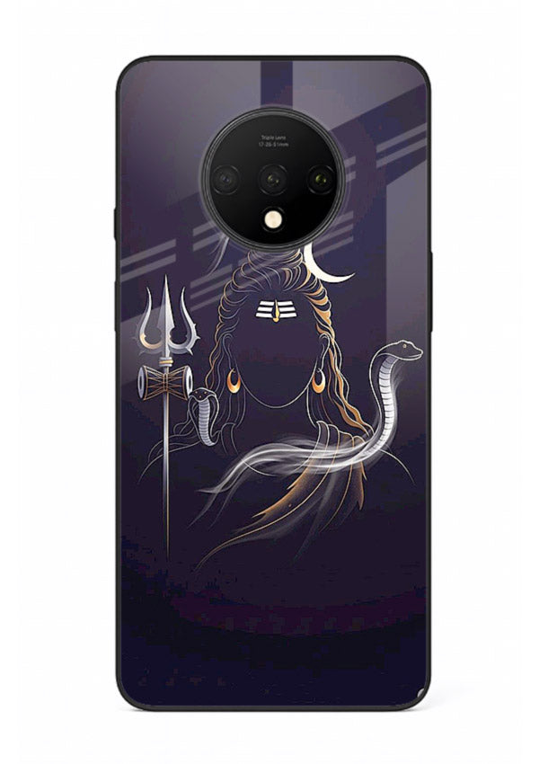 Shiva trishul dark power art OnePlus 7T bold devotional glass case