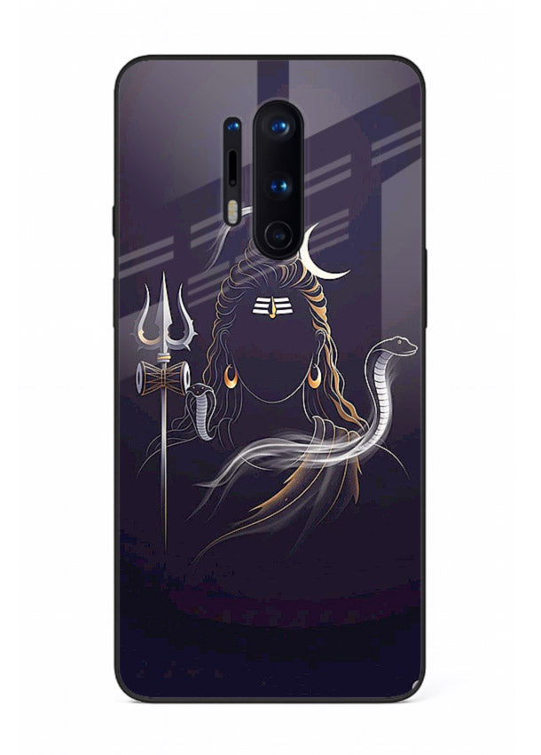 Shiva trishul dark power art OnePlus 8 Pro bold devotional glass case