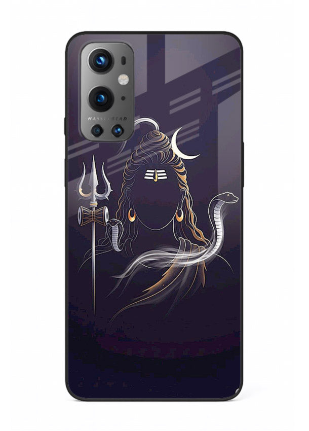 Shiva trishul dark power art OnePlus 9 bold devotional glass case