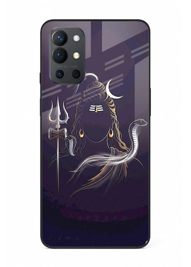 Shiva trishul dark power art OnePlus 9R bold devotional glass case