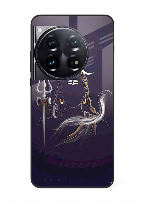 Shiva trishul dark power art OnePlus 12 bold devotional glass case