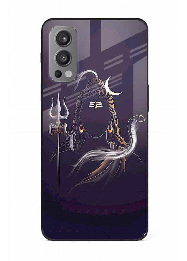 Shiva trishul dark power art OnePlus Nord 2 bold devotional glass case