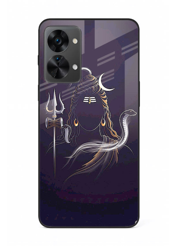 Shiva trishul dark power art OnePlus Nord 2T bold devotional glass case