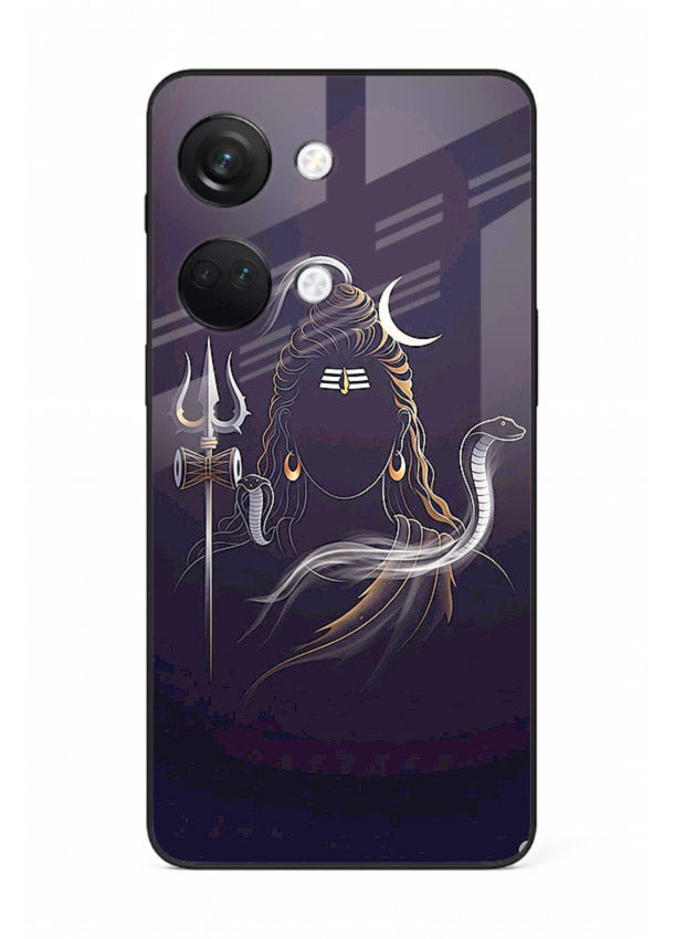 Shiva trishul dark power art OnePlus Nord 3 bold devotional glass case
