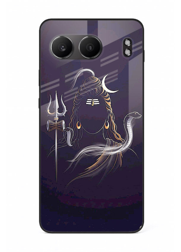 Shiva trishul dark power art OnePlus Nord 4 bold devotional glass case