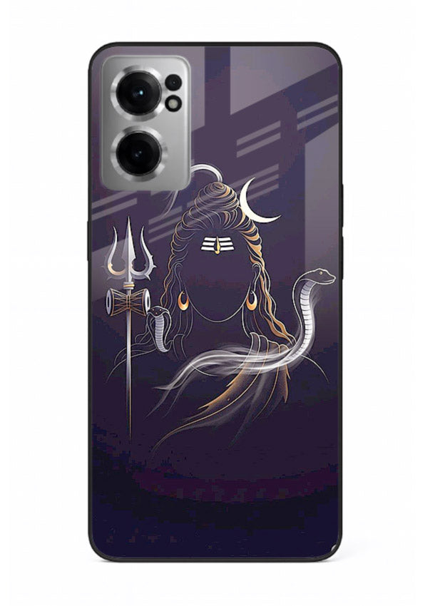 Shiva trishul dark power art OnePlus Nord CE2 5G bold devotional glass case