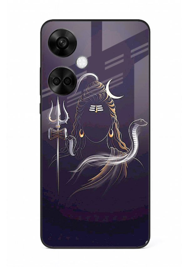 Shiva trishul dark power art OnePlus Nord CE3 bold devotional glass case