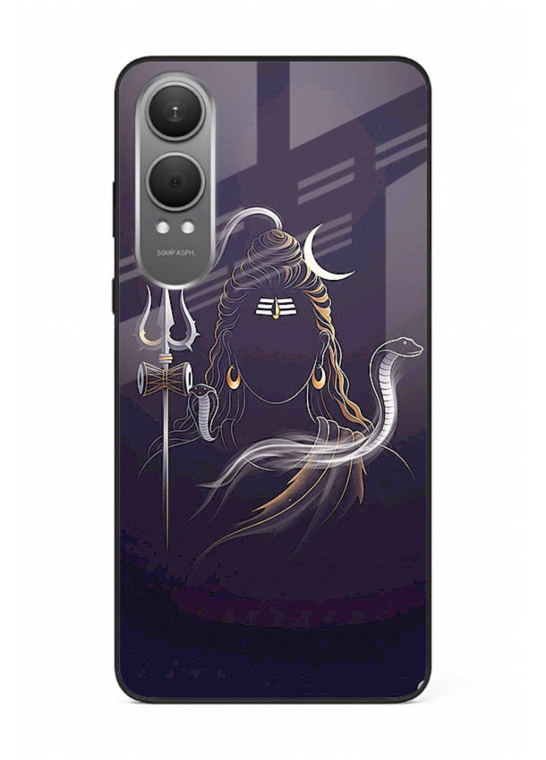 Shiva trishul dark power art OnePlus Nord CE4 Lite bold devotional glass case