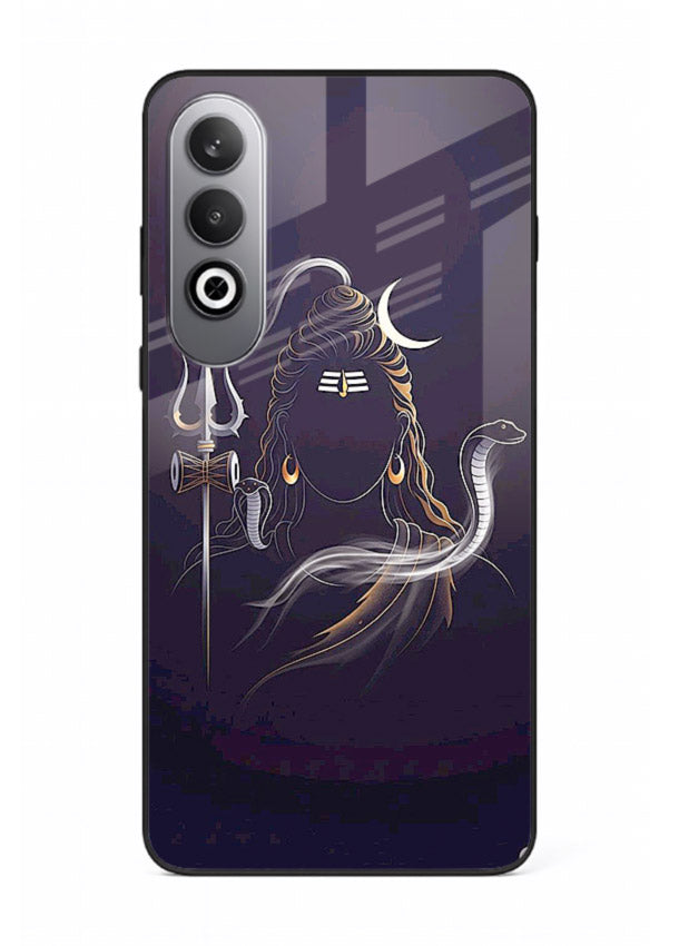 Shiva trishul dark power art OnePlus Nord CE4 bold devotional glass case