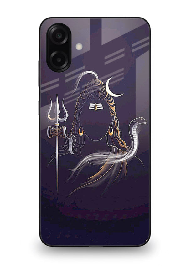 Shiva trishul dark power art Samsung A07 4G bold devotional glass case