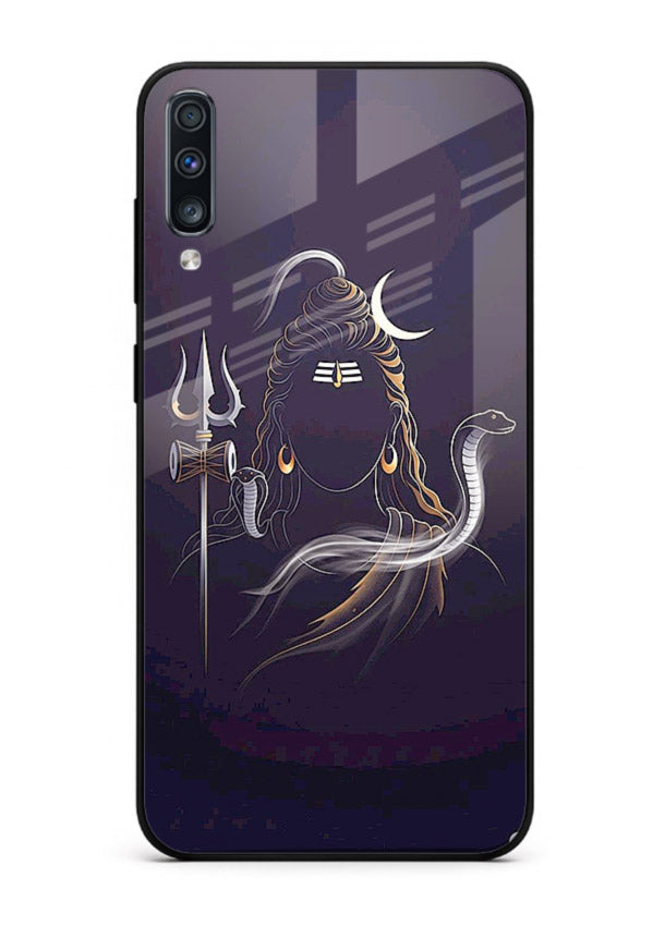 Shiva trishul dark power art Samsung A50 bold devotional glass case