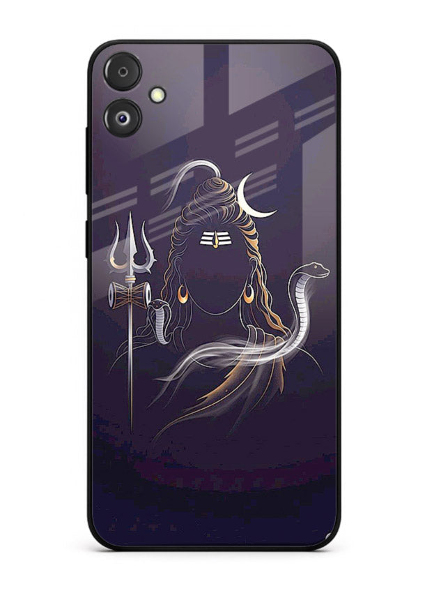 Shiva trishul dark power art Samsung F14 5G bold devotional glass case