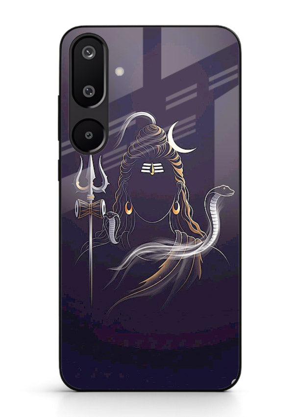 Shiva trishul dark power art Samsung F16 5G bold devotional glass case