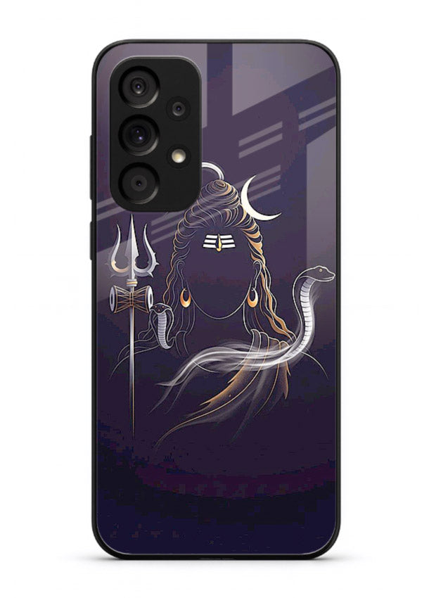 Shiva trishul dark power art Samsung M32 5G bold devotional glass case