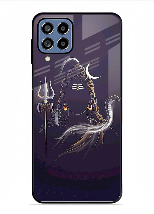 Shiva trishul dark power art Samsung A22 4G bold devotional glass case