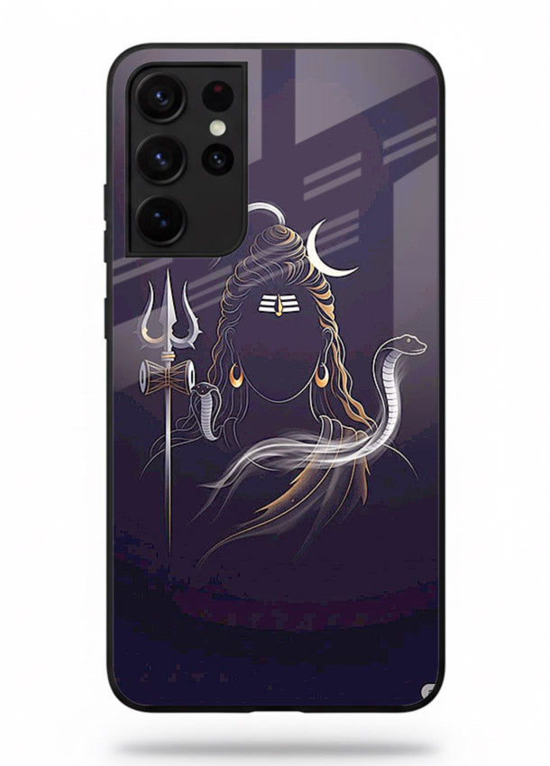 Shiva trishul dark power art Samsung S21 Ultra bold devotional glass case